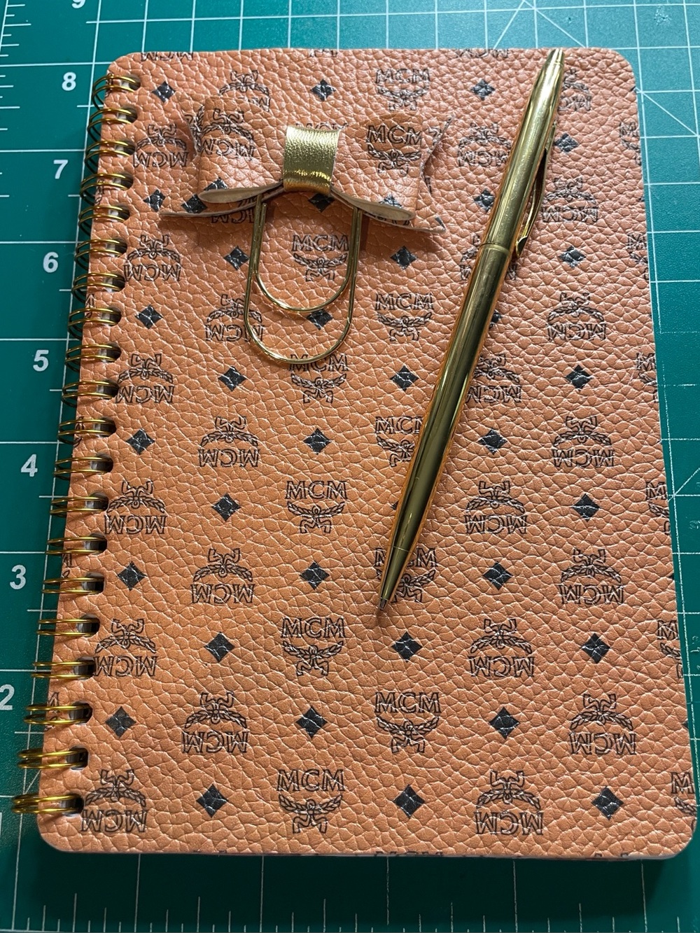 Orange/Brown Handmade 5X7 Notebook (gold pen not included))